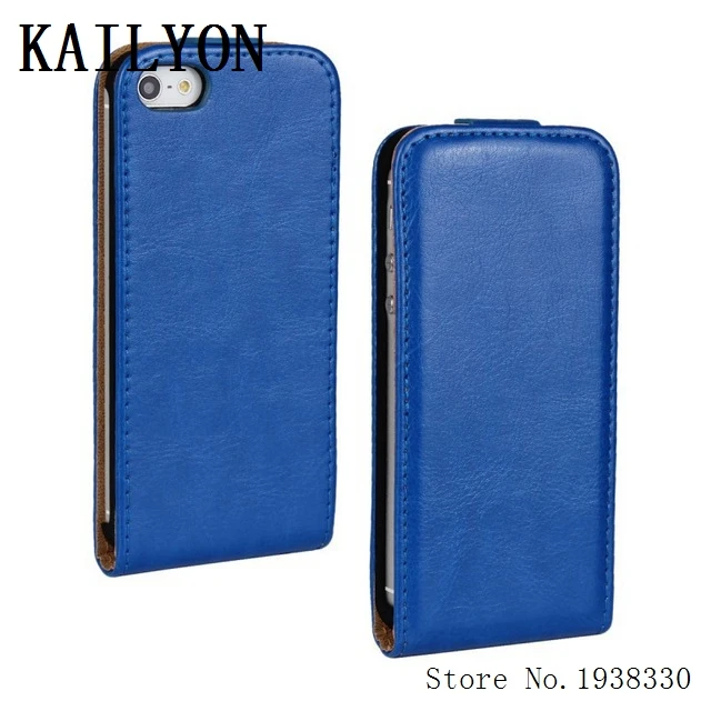 KAILYON кожаный флип-чехол для телефона для iPhone 5 5S 7 6 6s 8 Plus чехол магнетический вертикальный простые чехлы для iPhone 8 7 6 5C 4 Fundas - Цвет: Синий