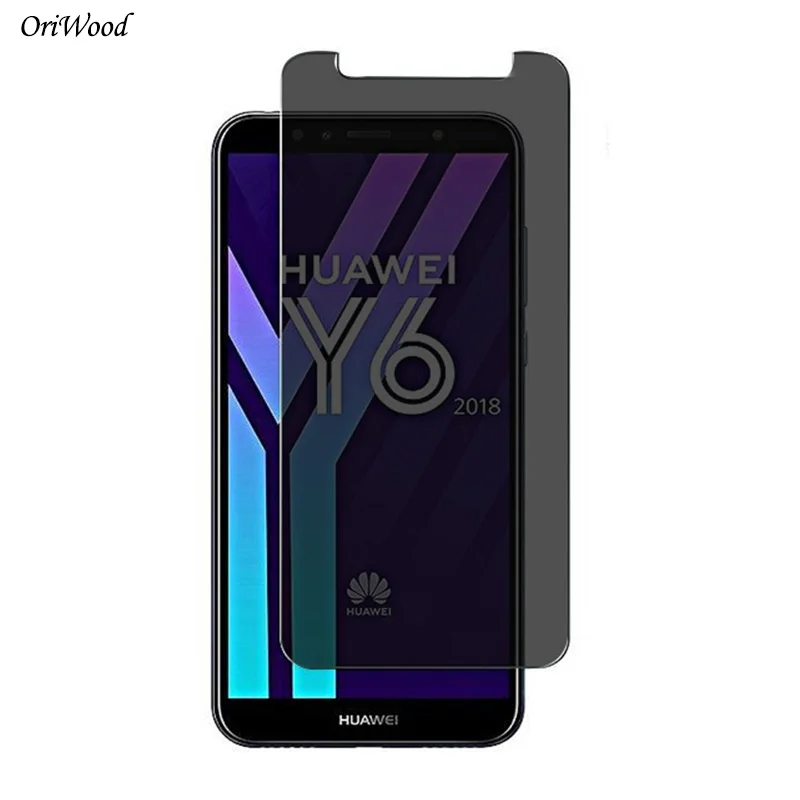 

OriWood Privacy Tempered Glass For Huawei Y6 Prime 2018 Y6 Pro 2017 2.5D Anti Spy Black Screen Protector For Huawei Y6 2017 2018