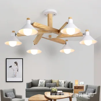 

Modern Art OAK Wooden Pendant Lights Hanging Wood Lamps Dinning Room Restaurant Fixtures Indoor Decoration Pendant Lamp
