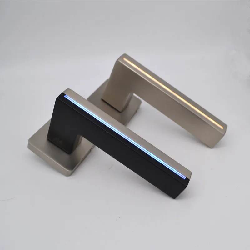  New Black Interior Door Lock LED Light Door Handles for Bedroom Mechanical Lock With Light - 33036660979