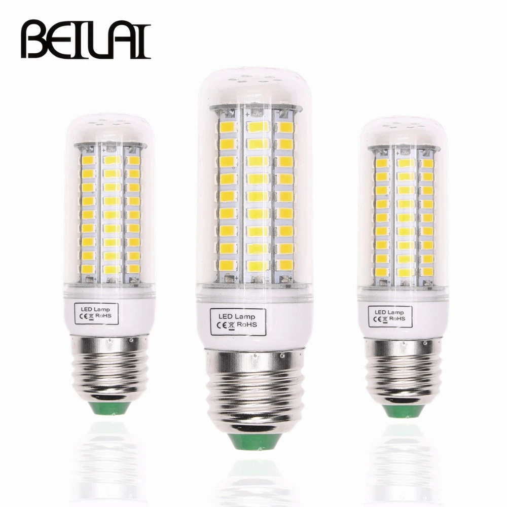 E27 светодиодный светильник 220V SMD 5730 E14 Светодиодный 24 36 48 56 69 72 s кукурузы лампы
