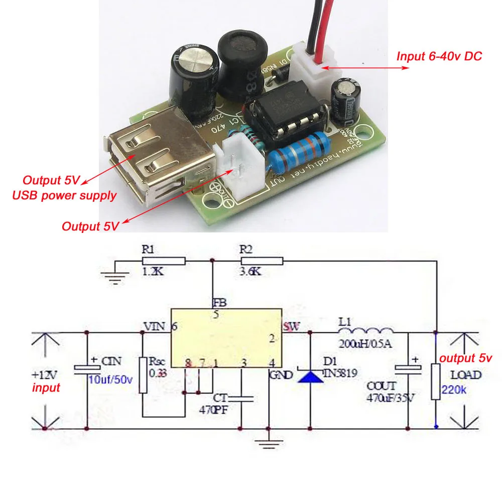 Step 6 в/12 В/24 В до 5 В USB 1.5A понижающий модуль для ограничения напряжения и мощности автомобильное зарядное устройство szsp31