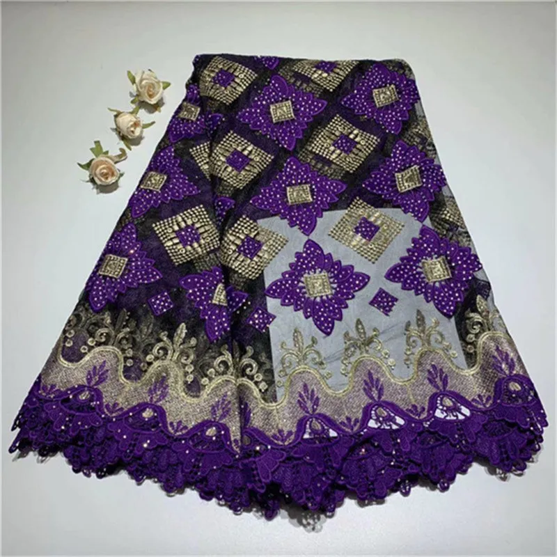 

2019 Latest African Lace Fabric 2019 High Quality French Mesh Lace Fabric with stones Nigerian Swiss Lace Fabrics For Dress