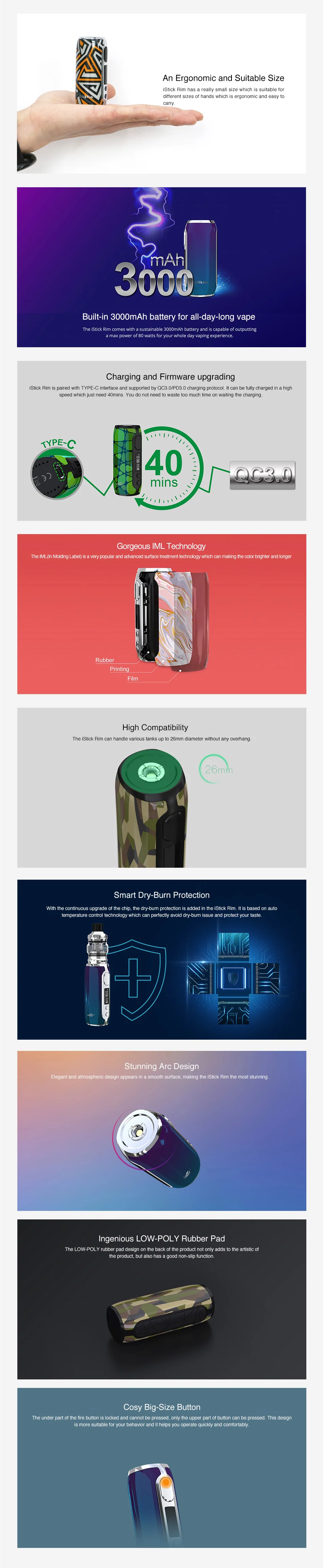 Eleaf iStick Rim 80W MOD 3000mAh