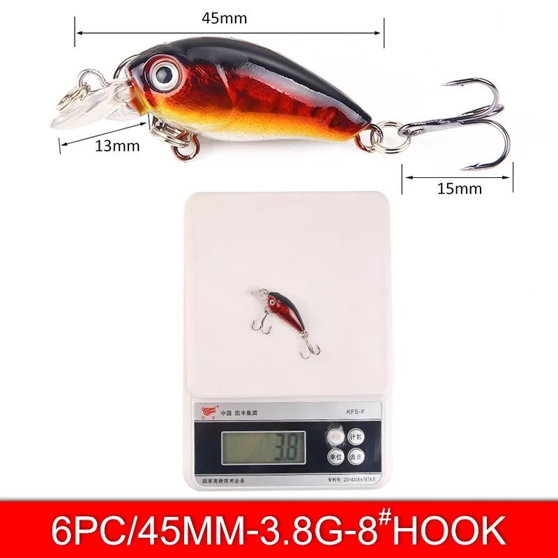 Crankbait гольян лягушка рыболовная приманка набор 38 шт./компл. Crank Minnow воблеры мягкая