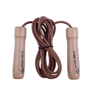 Wooden Handles Leather Jump Rope 5