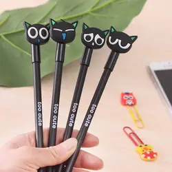 12 штук в упаковке корейский Канцелярские мультфильм сыр кошка Гелевые ручки для письма Симпатичные 0.38 мм черные чернила подпись ручка Офис