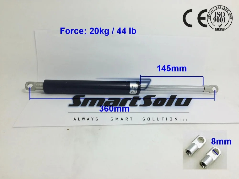 

Free Shipping 145mm * 360mm M8 20Kg / 44 lb Force Gas Spring Widely Usage Gas Spring