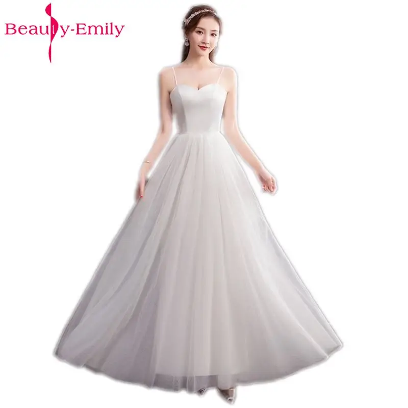 Beauty Emily длинные кружевные белые платья подружек невесты 2020 женские свадебные для