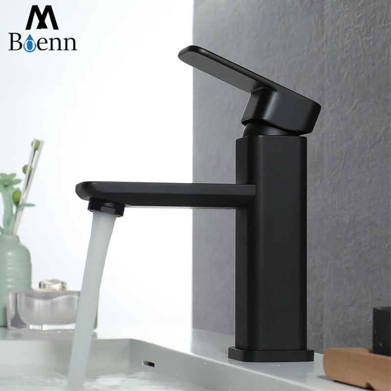 Deck Mounted Basin Taps Bathroom Sink Faucet Brass Black Mixer Water Tap Hot and Cold Basin Faucets Single Handle Deck Mounted Basin Taps Bathroom Sink Faucet Brass Black Mixer Water Tap Hot and Cold Basin Faucets Single Handle