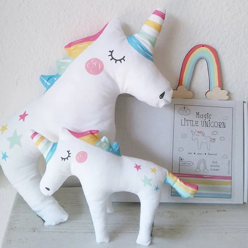 

INS new cotton unicorn doll pony fox pillow little girl rainbow baby pacify sleeping doll