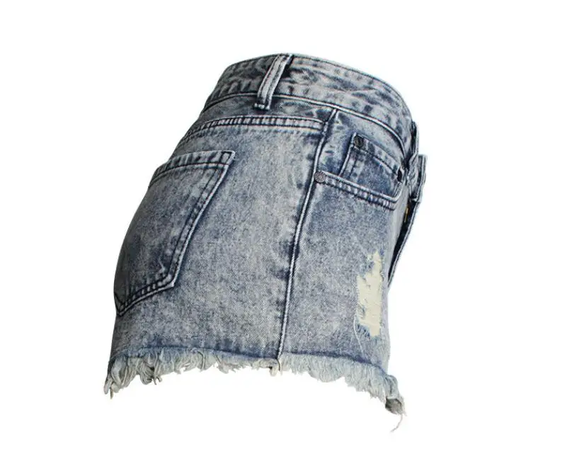2019 Для женщин s Высокая Талия Джинсовые шорты снег промывают весной и летом рваные пикантные панк Короткие джинсы для Для женщин отверстие