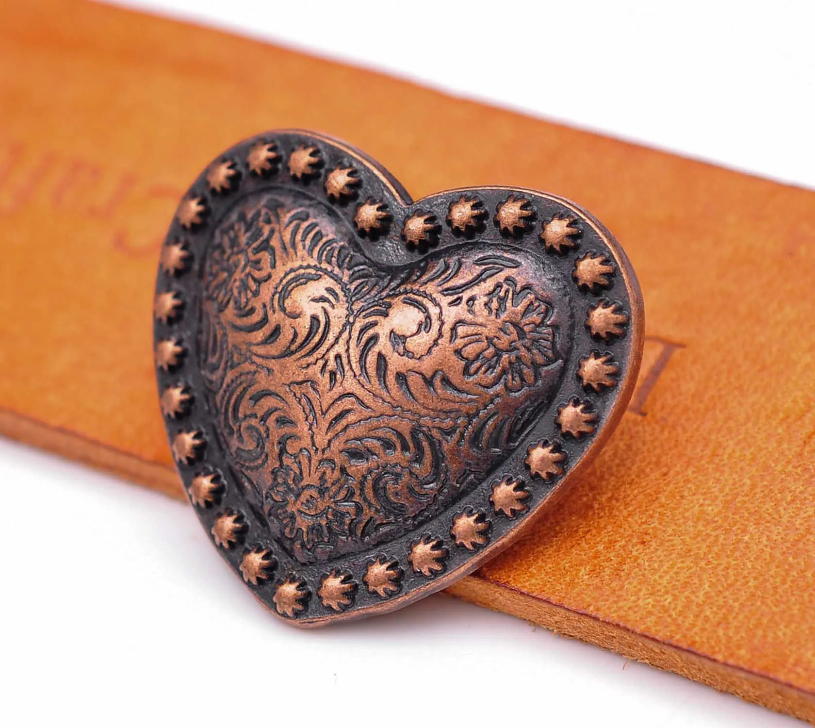 WESTERN HORSE SADDLE TACK ANTIQUE FLOWER ENGRAVED CONCHO 1-1//4/" SCREW BACK