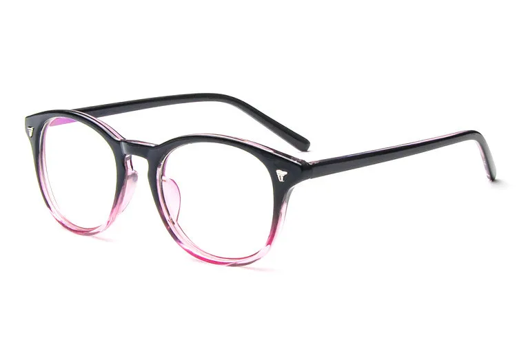 Higodoy, винтажные очки, круглые очки, оправа для очков, женская прозрачная оправа, мужские очки, оправа, очки, прозрачные линзы - Цвет оправы: Фиолетовый