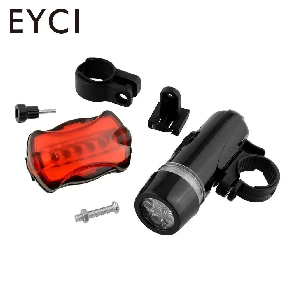 Waterproof 5 LED Fog Lamp Bicycle MTB Front Light + Rear Safety