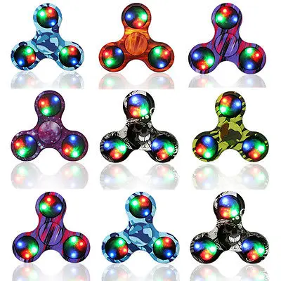 Glowing LED Fidget Spinner Hand Finger Focus EDC Fast Bearing Stress Beautiful Toys Gifts With Random
