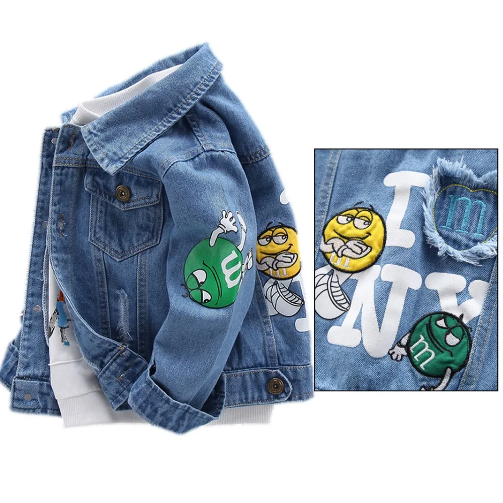 Cabolsa de Bebê Transporte da Gota Crianças Jaqueta Denim Meninos Buraco Quebrado Jean Jaquetas Meninas Roupas Outerwear Casual Primavera Outono 6 Mamãe e Bebê