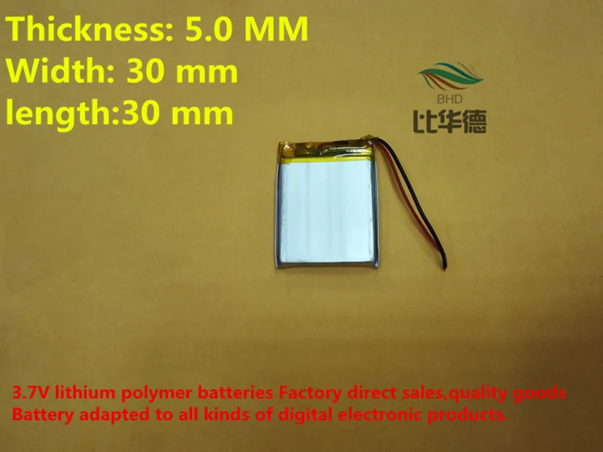 

(free shipping)Polymer lithium ion battery 3.7 V, 503030 053030 CE FCC ROHS MSDS quality certification