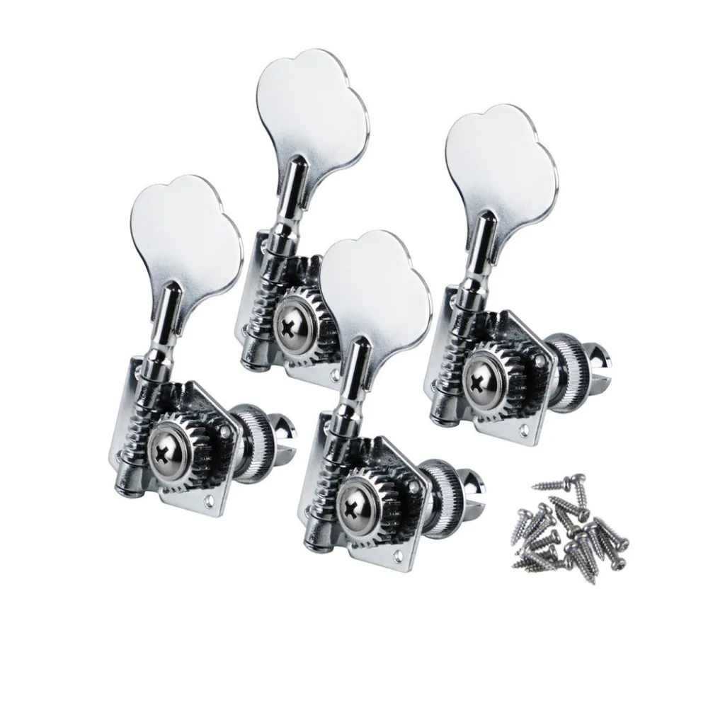 4pcs Vintage Open Bass Guitar Tuning Keys Pegs Machine Heads Tuners Chrome 4R For Right handed 4