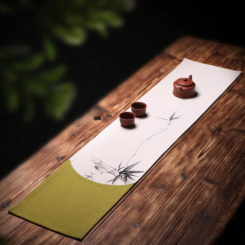 

Japanese-style Vintage Pattern Mixed Colors Cotton Cloth Tea Mat Home Dinner Desk Decoration Table Runner Handcraft Teaware Pads