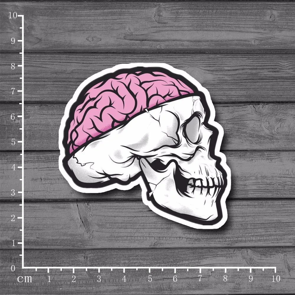 Череп и мозги водонепроницаемый ноутбук кожи канцелярские граффити наклейка сноуборд наклейка для малыша игрушка чемодан наклейка s [Один]