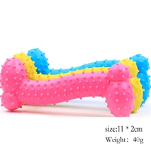 2016 Hot Sale Adorable Rubber Bones Shaped Pet Decompression Chew Toys Training Dental Random Color Non-Toxic