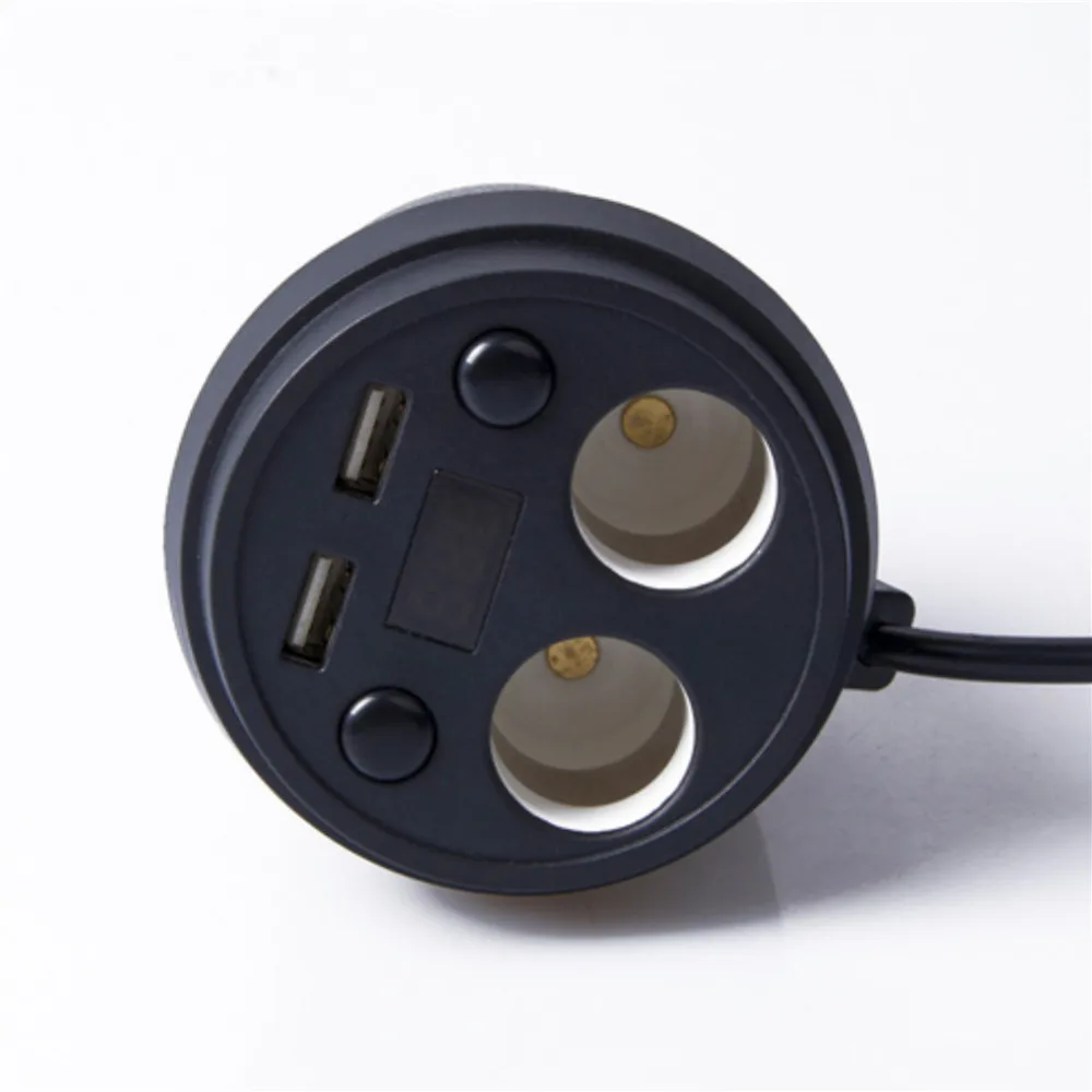 Чашка автомобильное зарядное устройство Многофункциональный дисплей Напряжение 3.1A 2 USB автомобиля-DC12-24V прикуривателя Разветвитель для gps DVR зарядки