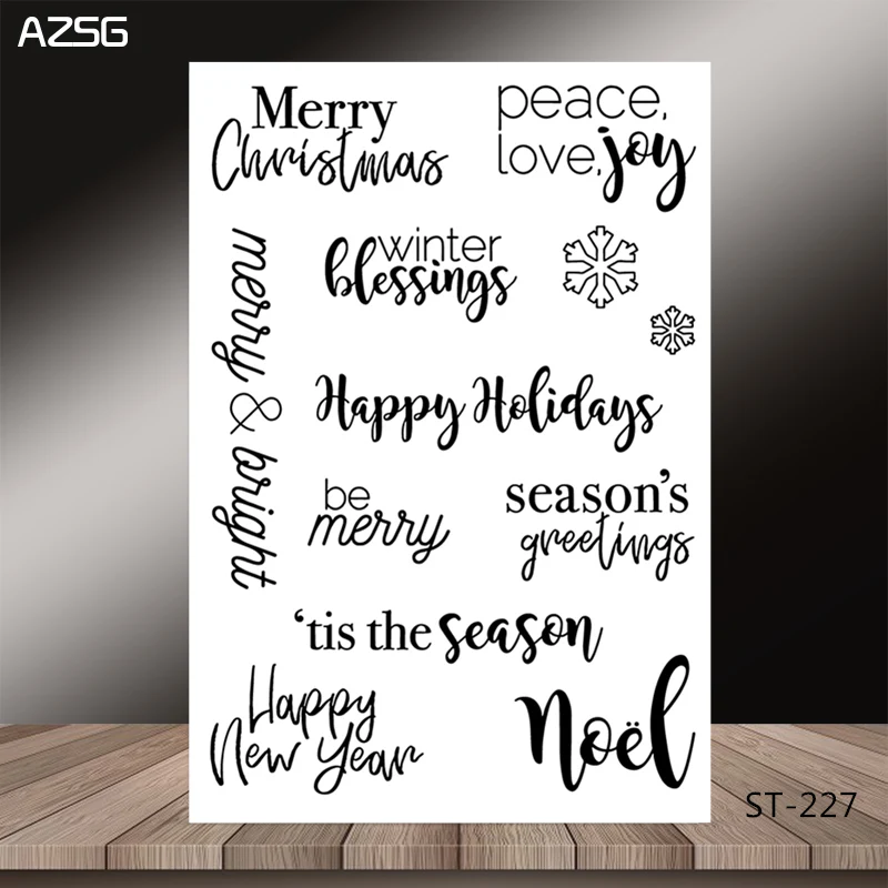 

AZSG Holiday Festival Blessings Clear Stamps/Seals For DIY Scrapbooking/Card Making/Album Decorative Silicone Stamp Crafts