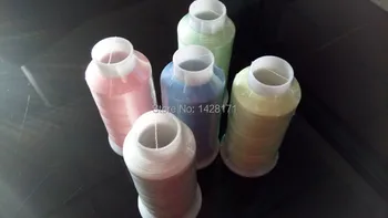 

Brand Simthread popular 5colors 2500Y glow in the dark thread with 1white 5500Y polyester embroidery bobbin thread+free shipping