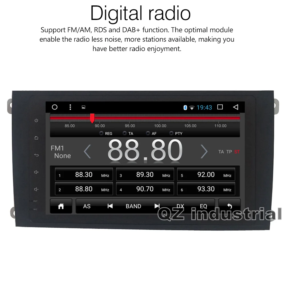 Perfect QZ industrial HD 9inch Android 8.1 T3 for Porsche Cayenne car DVD player with Canbus GPS 3G 4G WIFI Radio Navi BT SWC Stereo Map 2