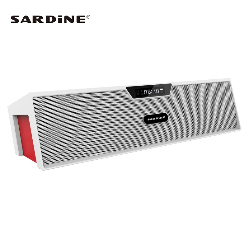 Sardine SDY019 portable wireless bluetooth speaker support TF card USB FM radio line in alarm clock auto subwoofer sound box sardine b1 portable led display wireless bluetooth hands free stereo speaker subwoofer sound box music player with mic fm radio