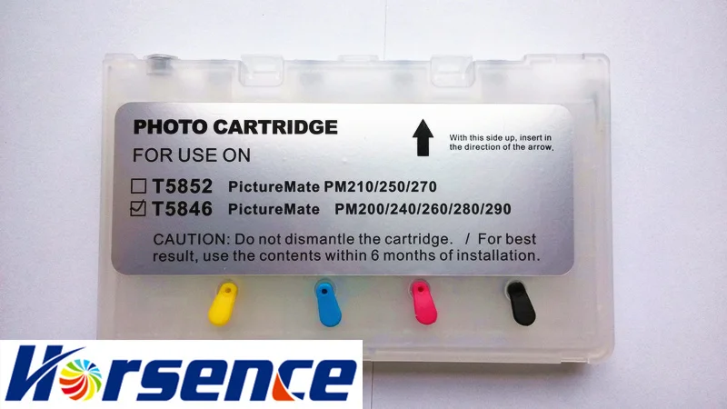 

T5846 Empty Refillable For Epson PictureMate PM200 PM225 PM240 PM260 PM280 PM290 PM300 printers Ink with Auto reset chip