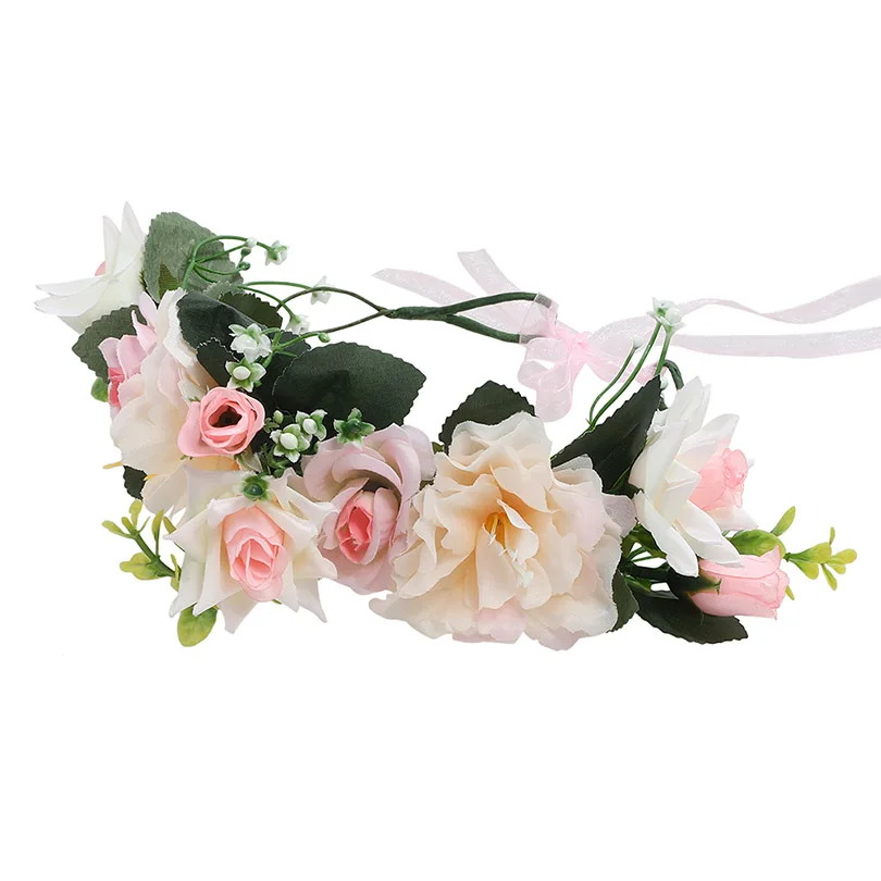 LEVAO, свадебная повязка на голову, головной убор, ткань с орнаментом, цветок, корона, праздничные свадебные аксессуары для волос, повязка на голову, цветочный венок на голову - Цвет: As Show