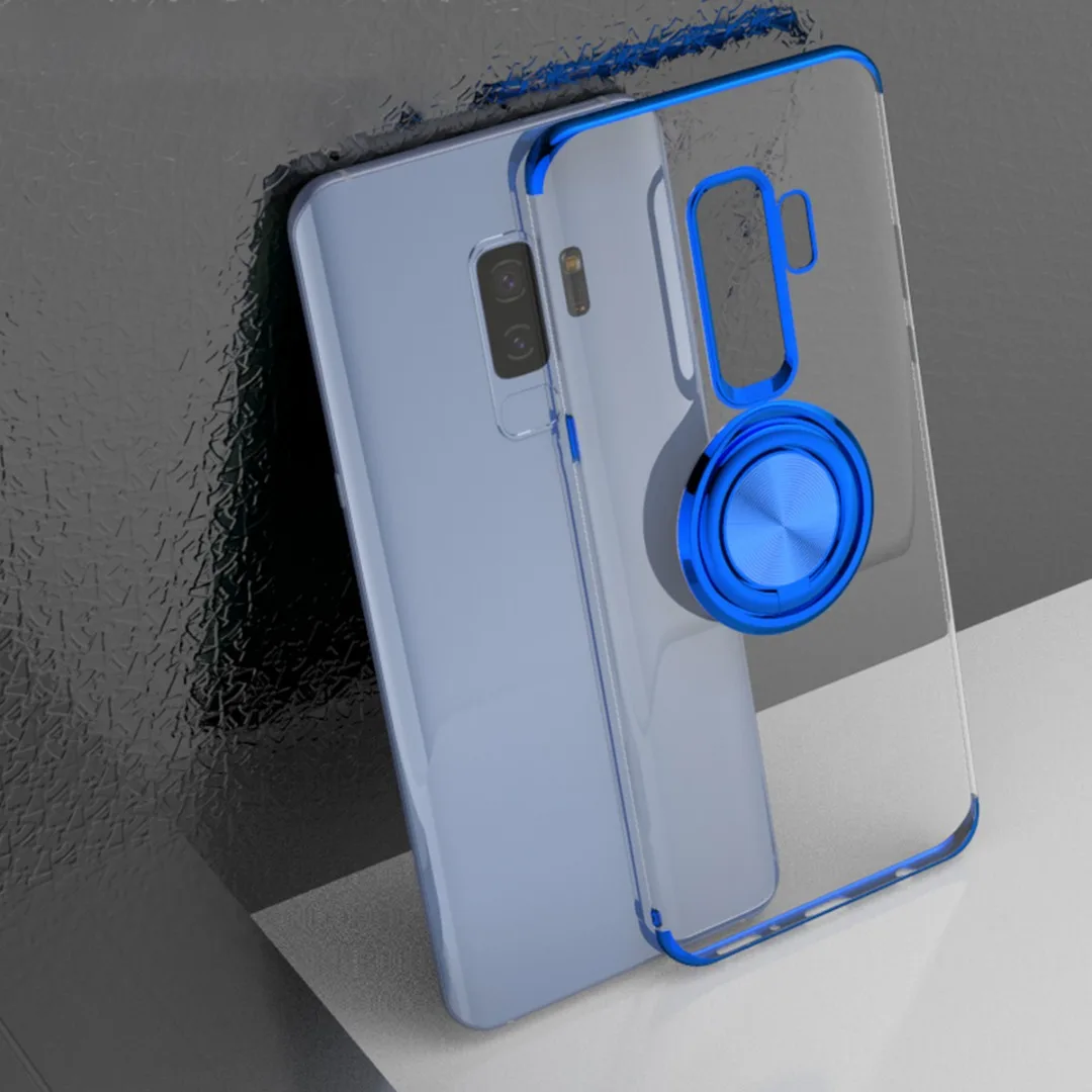 Luxury Car Bracket Soft TPU Ring Holder Stand Phone Case Back Cover for Samsung Galaxy Note 9 S8 S9 plus S10 Plus S10e Fundas
