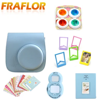 

Camera Bag With Strap Lens Filter Photo Frame Album For Fujifilm Instax Mini 8/8+9 Accessories Colored Wooden Clip Hemp Rope