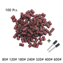100 PCS 1/4″ 6.35MM Drum Sanding Kit +2Pcs Band Mandrel 1/8″ Shank Rotary Tool Nail Drill Bits Abrasive Tools Dremel Accessories