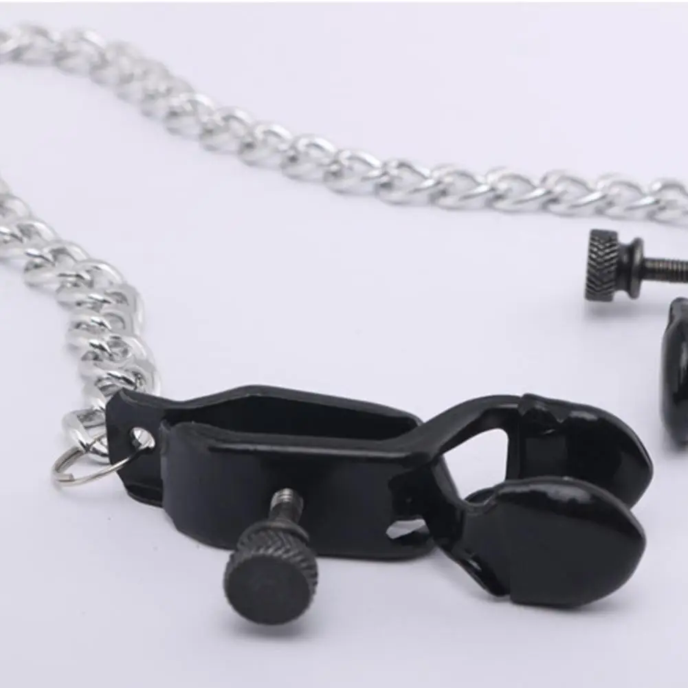 Metal Nipple Clamp Brest Labia Clips With Chain Flirting Adult