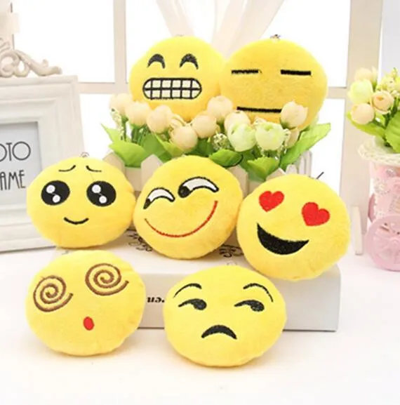 

1 Pcs Emoji Smiley Emoticon Stuffed & Plush Toys Cute Soft Yellow Round Whatsapp Emoji Plush Toy Small Pendant