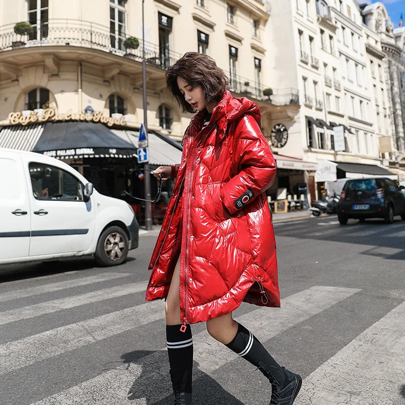 Manteaux Vers red Femelle Lwl1347 Brillant Chaud Black Le Vêtements Bas Capuchon À 90 Femme Blanc Parka Tcyeek Duvet Femmes Vestes Doudoune De Canard 5RqBxzI
