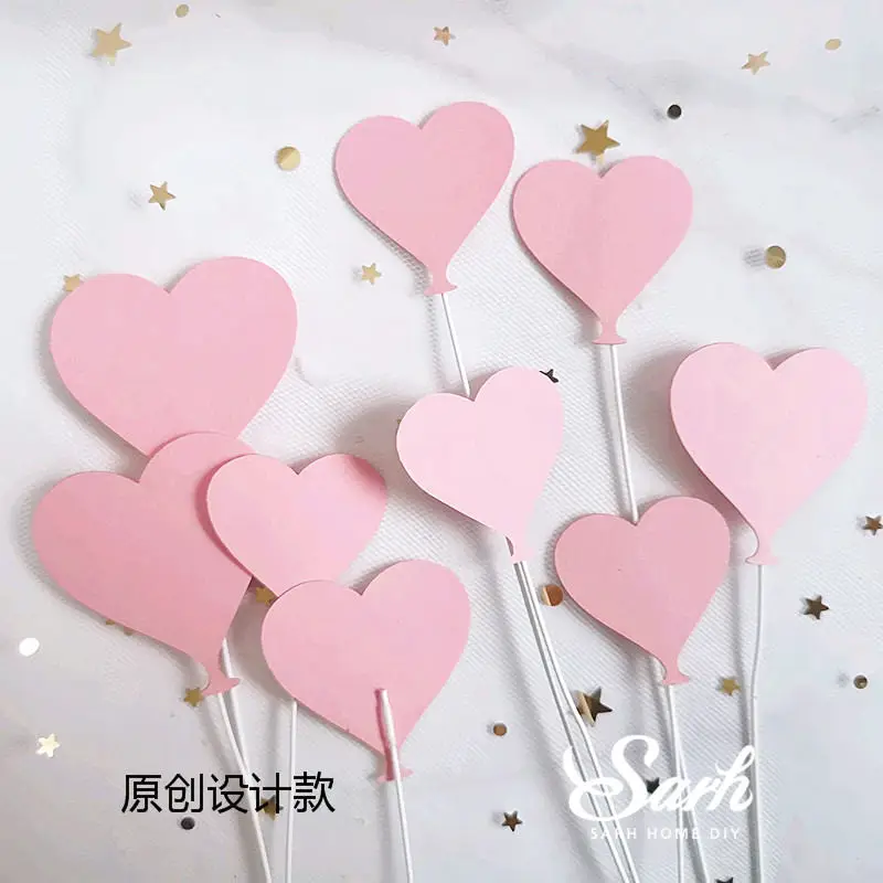 Розовые вишни, дерево, цветы, украшения с днем рождения для детей, вечерние, для выпускного, для пары, романтические товары, прекрасные подарки - Цвет: Wire pink hearts set