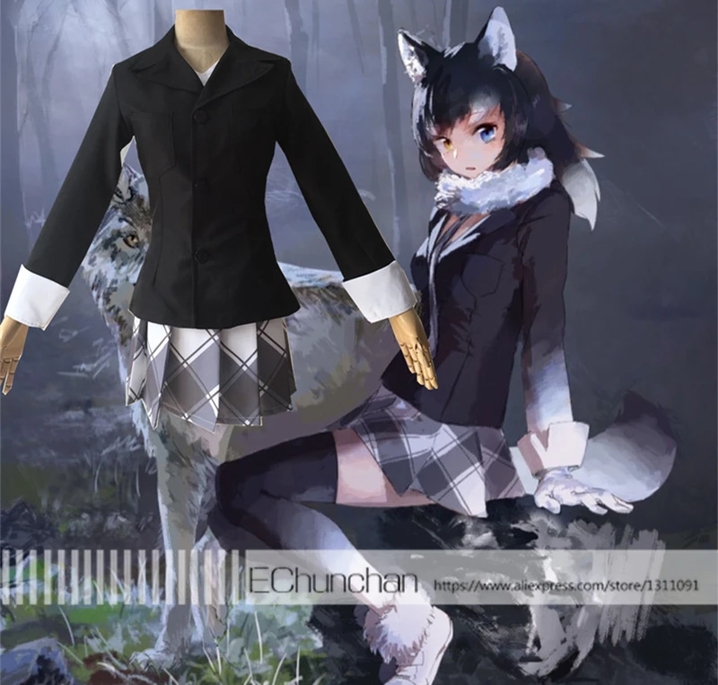 Новое поступление 2017 мужские костюмы для косплея Kemono Friends Plains Wolf |