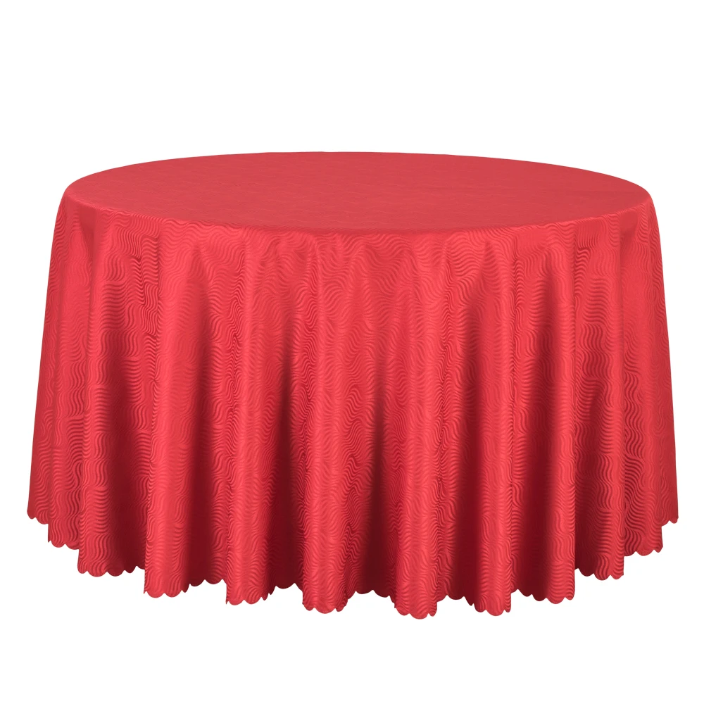 10PCS Solid Jacquard Round Table Covers Decor Wedding Banquet Hotel