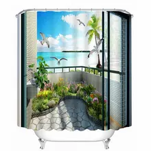 CHARMHOME красивая сцена на балконном занавеске для ванной индивидуальные 3D занавески для душа Водонепроницаемая тканевая душевая занавеска для ванной комнаты