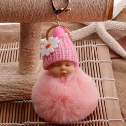 Дропшиппинг Спящая кукла брелок помпон искусственный мех кролика мяч детские игрушки для женщин сумка талисманы