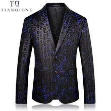 TIAN QIONG, новинка, топовые мужские корейские приталенные модные блейзеры, пиджак, мужской пиджак, повседневный размер, M-4XL, пальто, свадебное платье, цвет синий