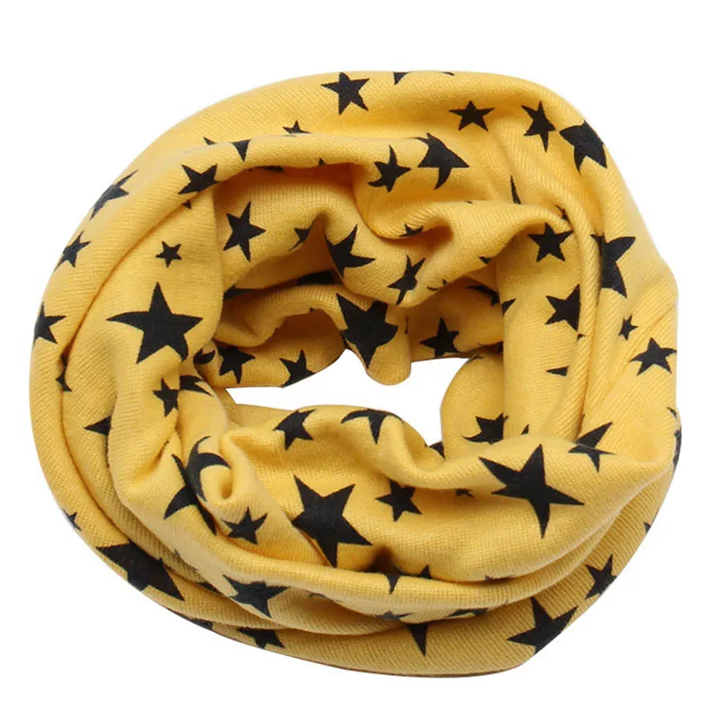 Детский шарф шарфы теплые петли шейный платок звезды Мода Удобный для зимы DO99 - Цвет: Цвет: желтый