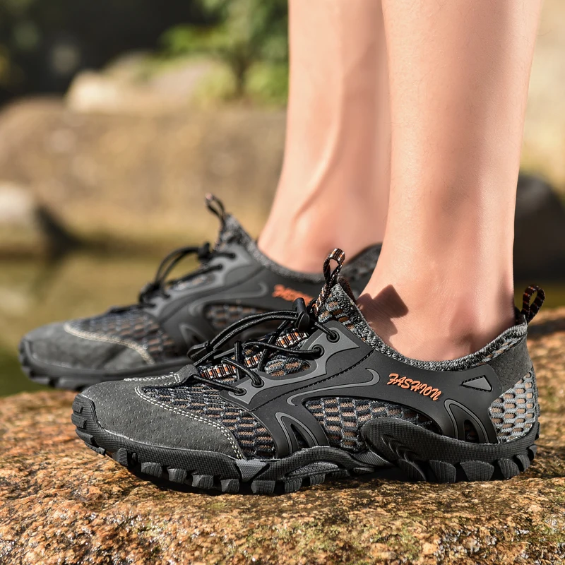 OUKEDI, мужские уличные кроссовки, дышащая походная обувь для мужчин и женщин, уличные походные сандалии, треккинговые тропы, водонепроницаемая обувь, 38-45 YL299