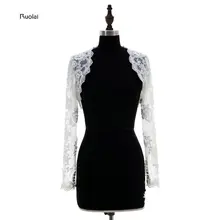 Новое поступление года Белый Кот Кружево одежда с длинным рукавом свадебные Обёрточная бумага Люкс Куртка Пуговицы сзади Свадебные аксессуары