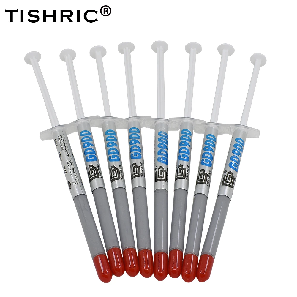 TISHRIC 100 قطعة GD900 1g معجون حراري وحدة المعالجة المركزية مسند تبريد للاب توب مدمج به مكبر صوت مروحة سادة مجمع سيليكون الجص غرفة تبريد GPU المعالج شح...