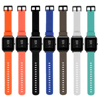 

20mm Silicone Wrist Watch Band Strap for Xiaomi Huami Amazfit Bip BIT PACE Lite Sports Bracelet Smart Watches Accessories